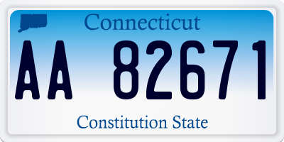 CT license plate AA82671