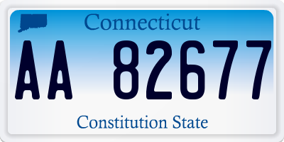 CT license plate AA82677