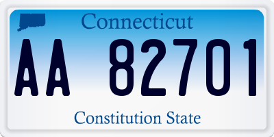 CT license plate AA82701