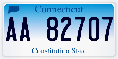 CT license plate AA82707