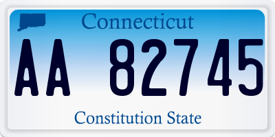 CT license plate AA82745