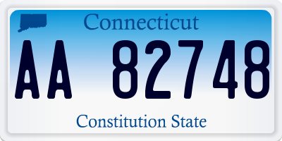 CT license plate AA82748