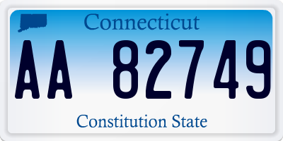 CT license plate AA82749