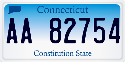 CT license plate AA82754