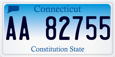 CT license plate AA82755