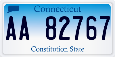 CT license plate AA82767