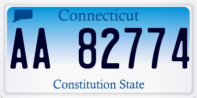 CT license plate AA82774