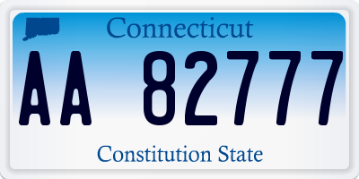 CT license plate AA82777