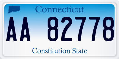 CT license plate AA82778