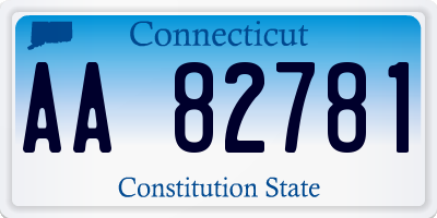 CT license plate AA82781