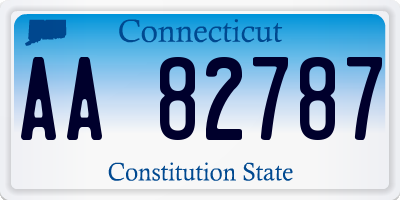 CT license plate AA82787