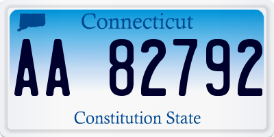 CT license plate AA82792