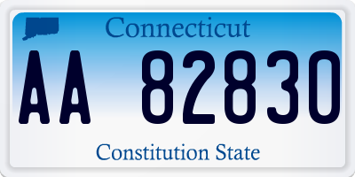 CT license plate AA82830