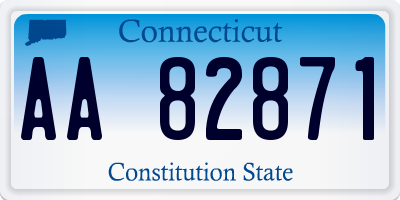 CT license plate AA82871