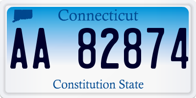 CT license plate AA82874