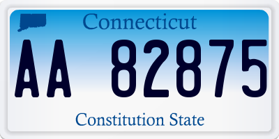 CT license plate AA82875