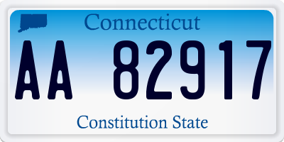 CT license plate AA82917