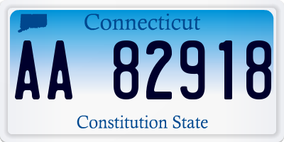 CT license plate AA82918