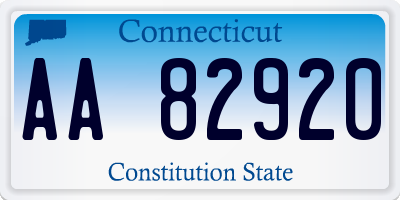 CT license plate AA82920