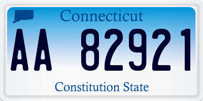 CT license plate AA82921