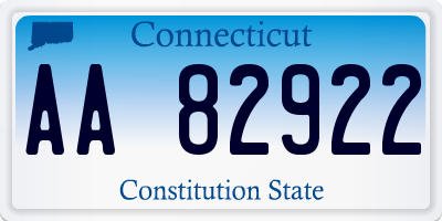 CT license plate AA82922