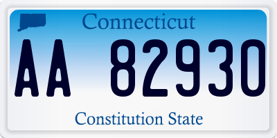 CT license plate AA82930