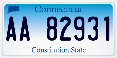 CT license plate AA82931