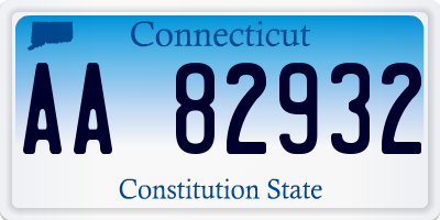 CT license plate AA82932