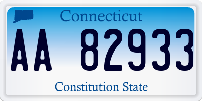 CT license plate AA82933