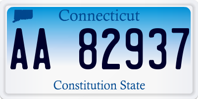 CT license plate AA82937