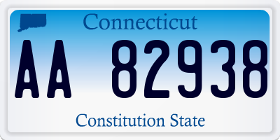 CT license plate AA82938