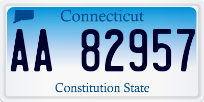 CT license plate AA82957