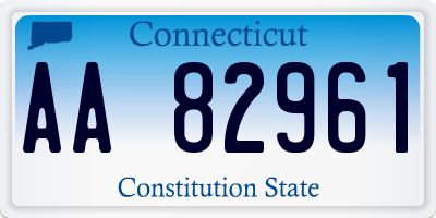 CT license plate AA82961