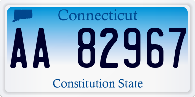 CT license plate AA82967