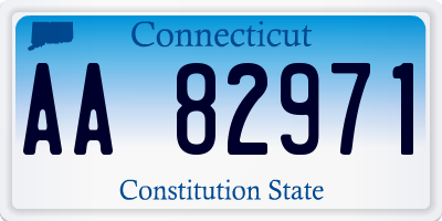 CT license plate AA82971