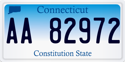 CT license plate AA82972