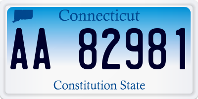 CT license plate AA82981