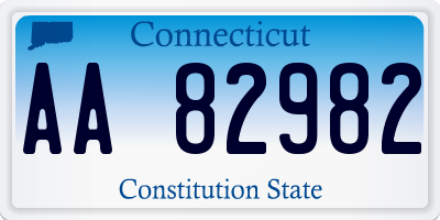 CT license plate AA82982