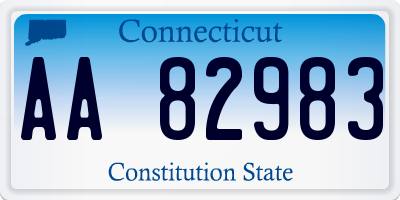 CT license plate AA82983