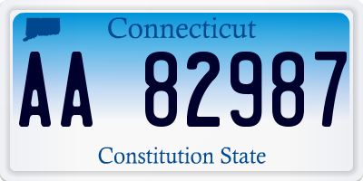 CT license plate AA82987