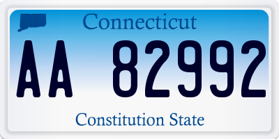 CT license plate AA82992