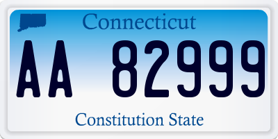 CT license plate AA82999