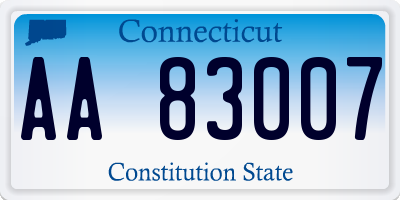 CT license plate AA83007