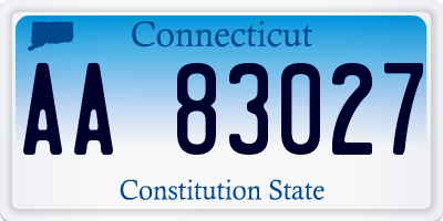 CT license plate AA83027