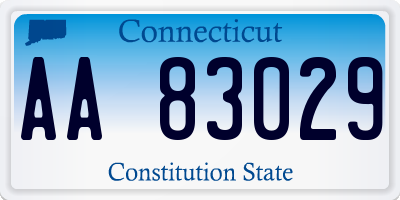 CT license plate AA83029