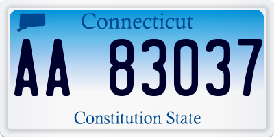 CT license plate AA83037