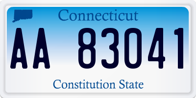 CT license plate AA83041