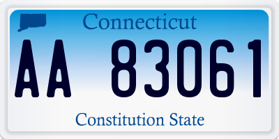 CT license plate AA83061