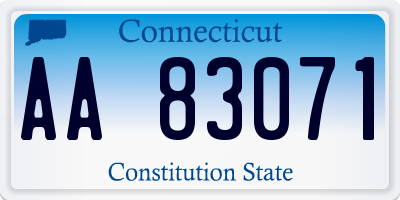 CT license plate AA83071