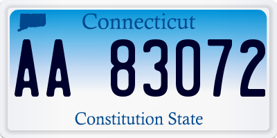 CT license plate AA83072